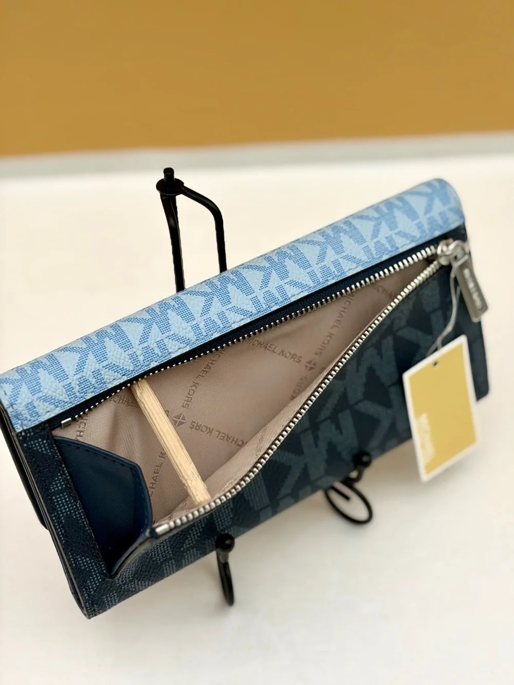Michael Kors Large Two Tone Signature Trifold Wallet